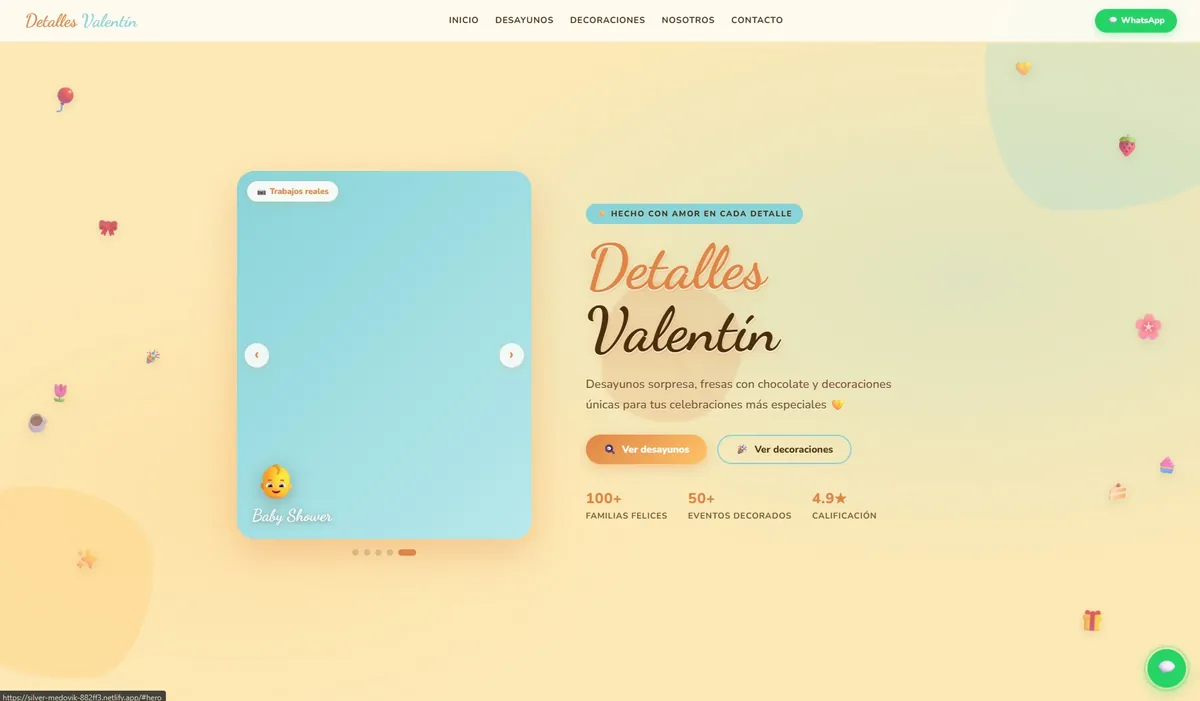 Vista del proyecto Detalles Valentín